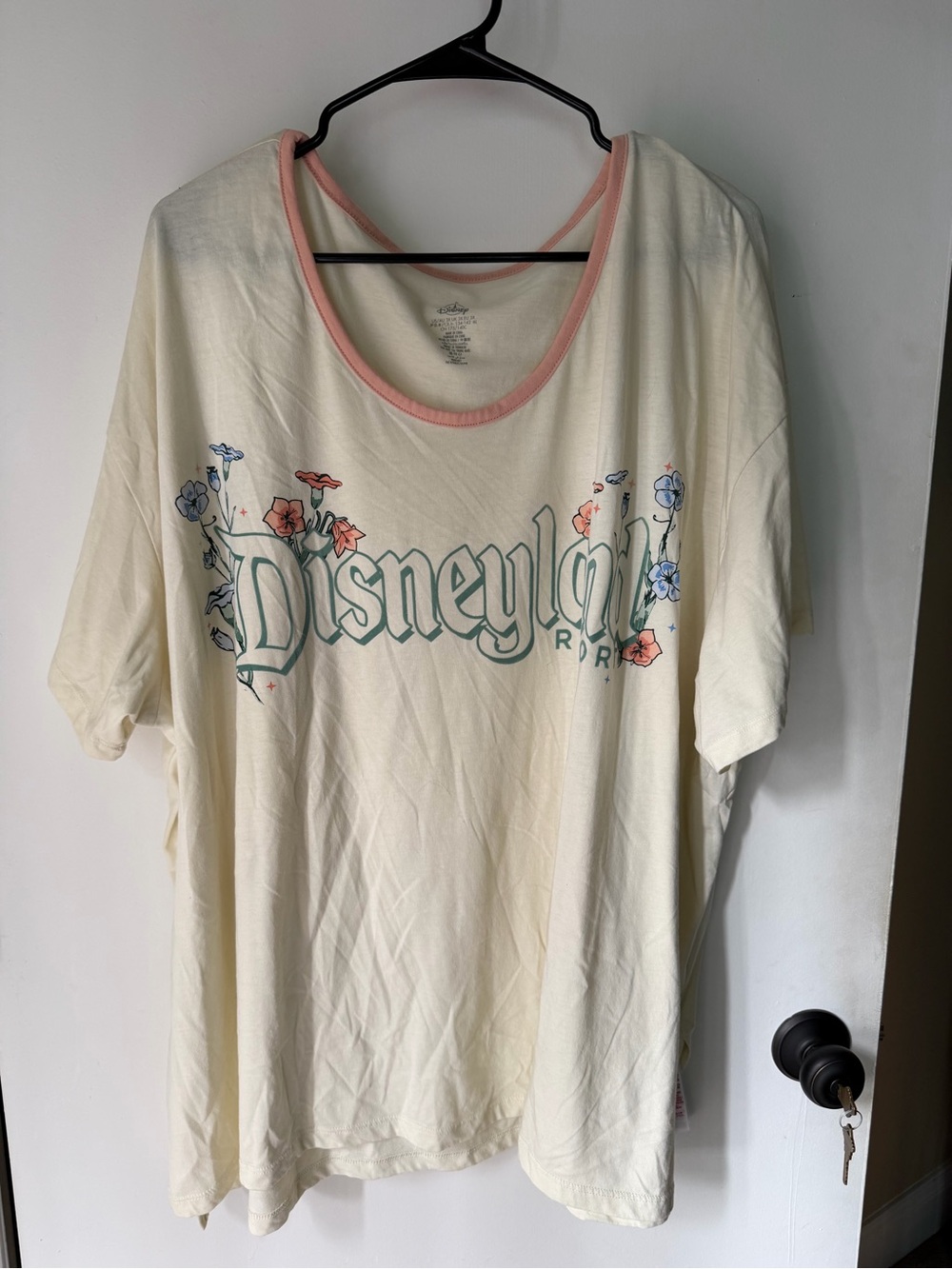 Disney Cream Tee with Pink Trim